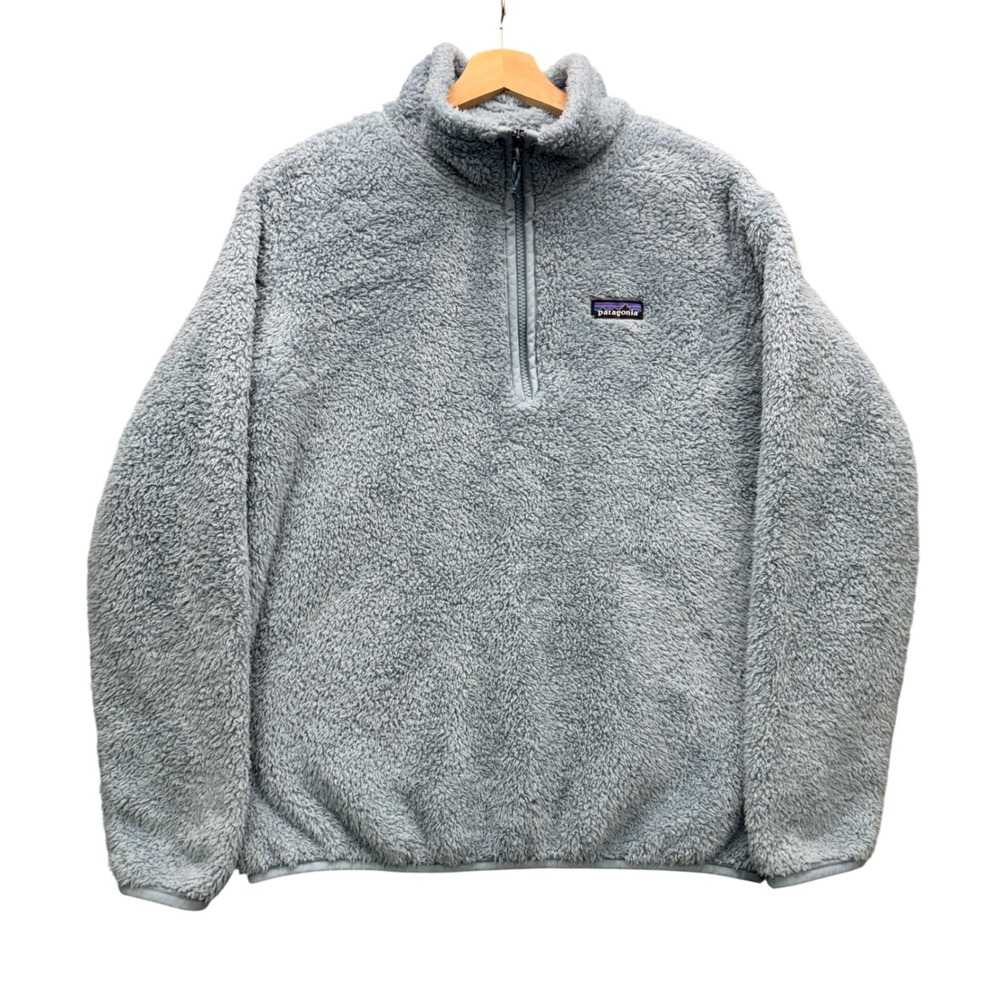 Patagonia Los Gatos Fleece Pullover Womens L Light Plume Grey 1/4 Zip Outdoor